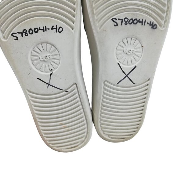 Ugg Lynus Chestnut Suede Sheepskin Fold Over Low Boots Size 7 Ankle Shearling - Picture 10 of 11